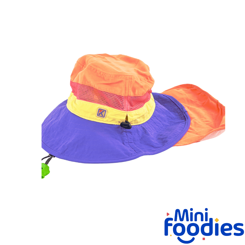 Sombrero multicolor con protector para el cuello